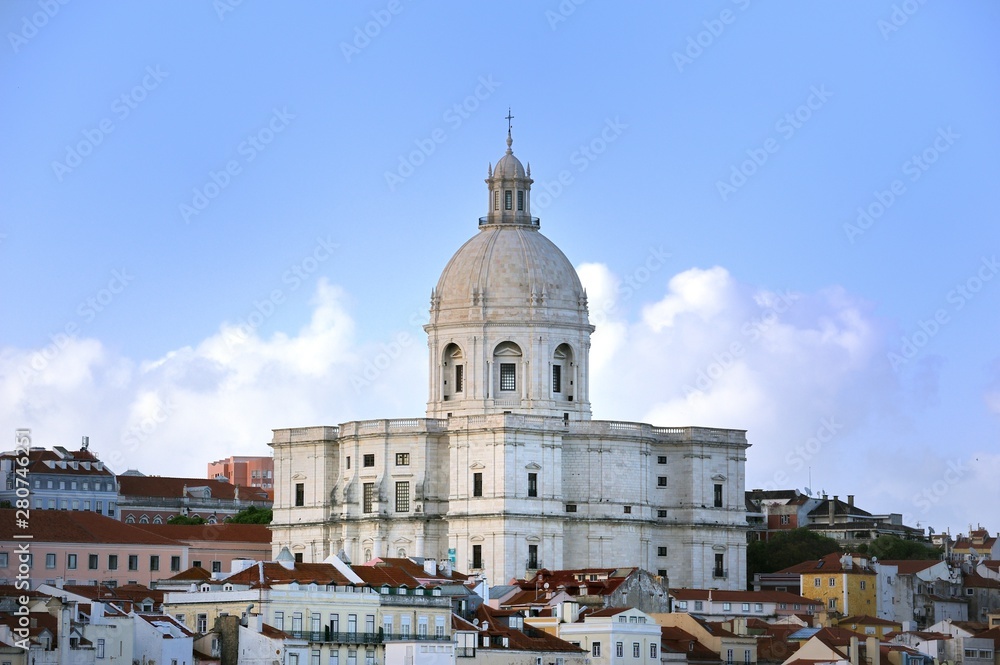 Jerónimos Monastery high on the hill in Lisbon