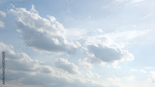 Fototapeta Naklejka Na Ścianę i Meble -  Beautiful sky with clouds background, Sky with clouds weather nature cloud blue, Blue sky with clouds and sun, Clouds At Sunrise.