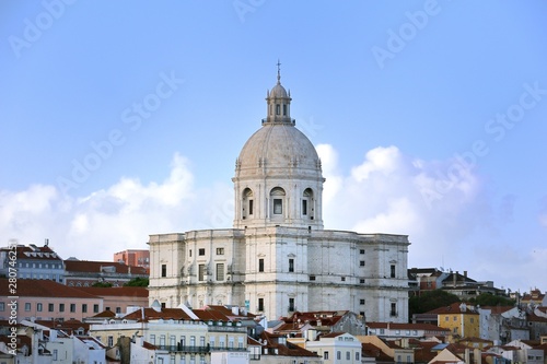 Jerónimos Monastery high on the hill in Lisbon © drewrawcliffe