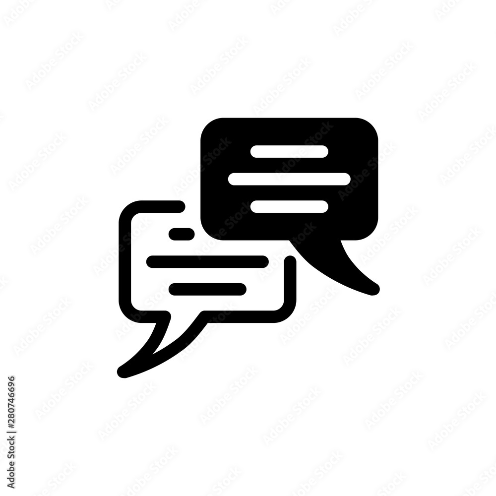 flat bubble chat glyph icon symbol sign, vector, logo template flat bubble chat glyph icon symbol sign, vector, logo template
