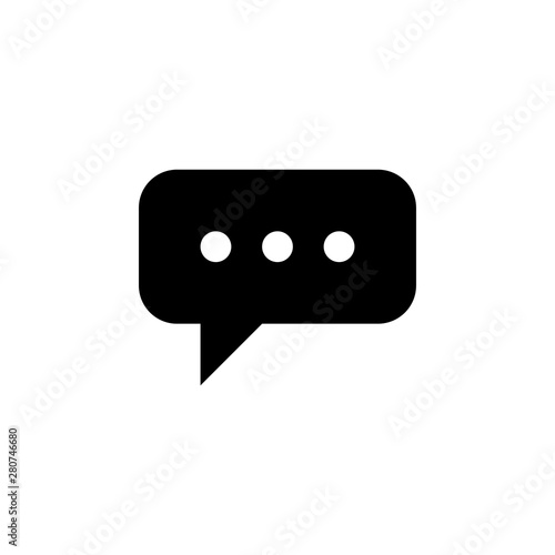 flat bubble chat glyph icon symbol sign, vector, logo template
