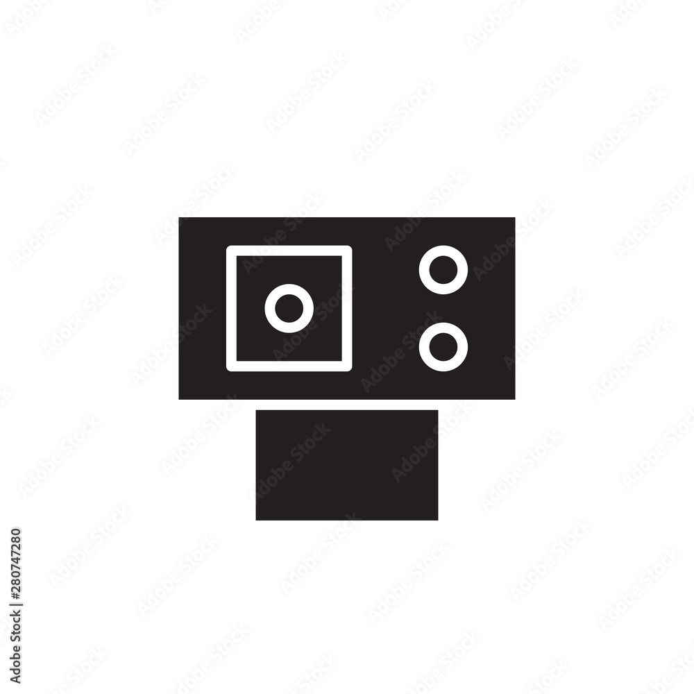 flat black web cam glyph icon symbol sign, logo template, vector, eps 10 flat black web cam glyph icon symbol sign, logo template, vector, eps 10
