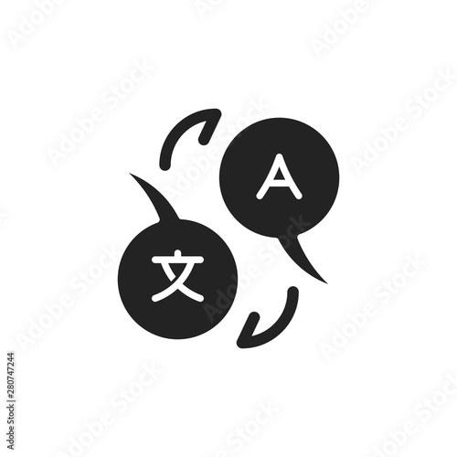 flat translate, bilingual, multilingual, glyph icon symbol sign, logo template, vector, eps 10
