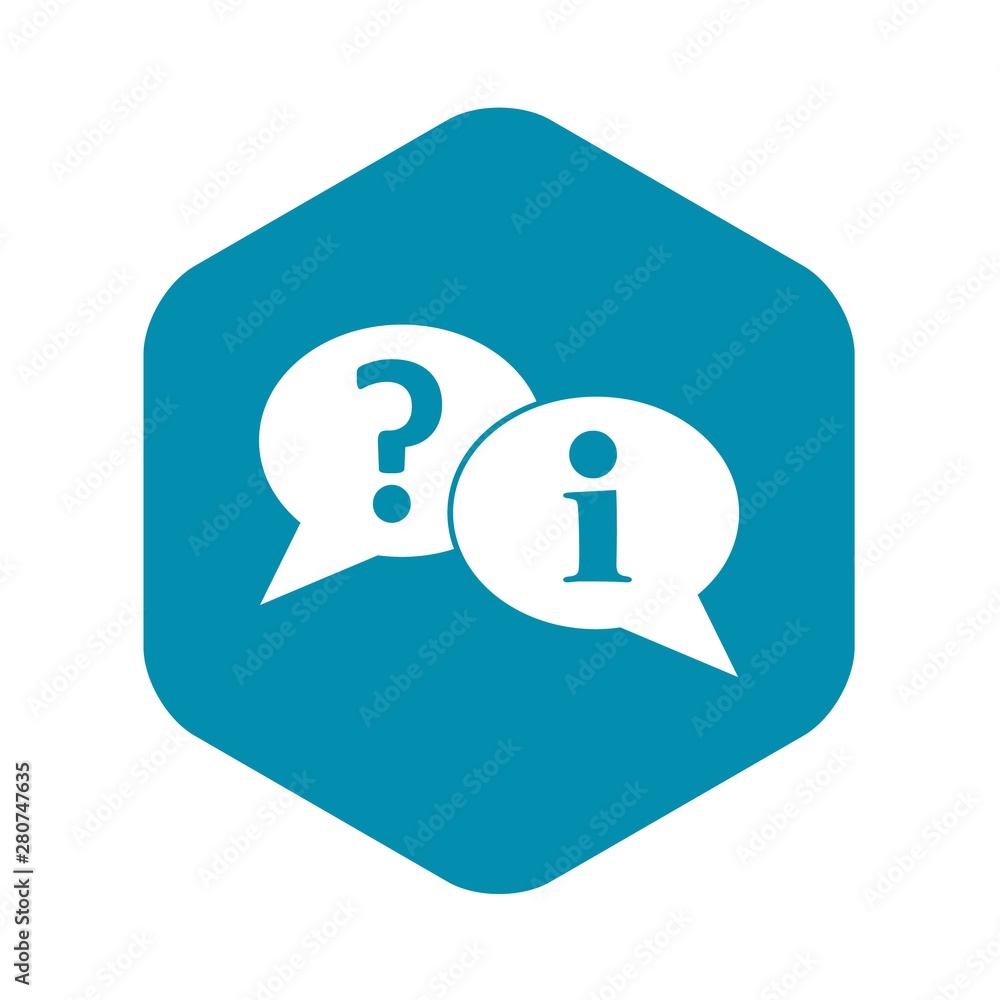 Question and exclamation speech bubbles icon. Simple illustration of question and exclamation speech bubbles vector icon for web Question and exclamation speech bubbles icon. Simple illustration of question and exclamation speech bubbles vector icon for web