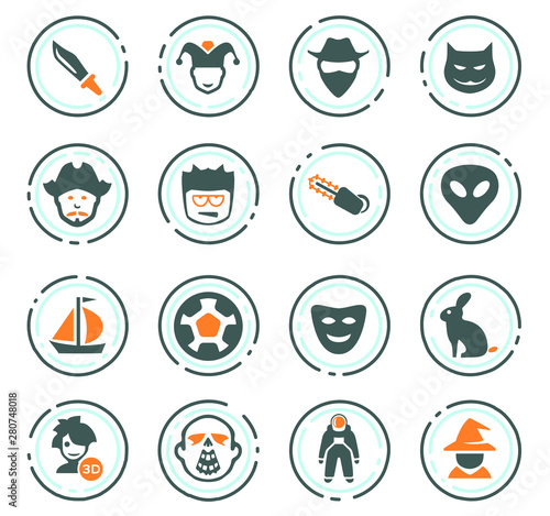 Genres of cinema icons set