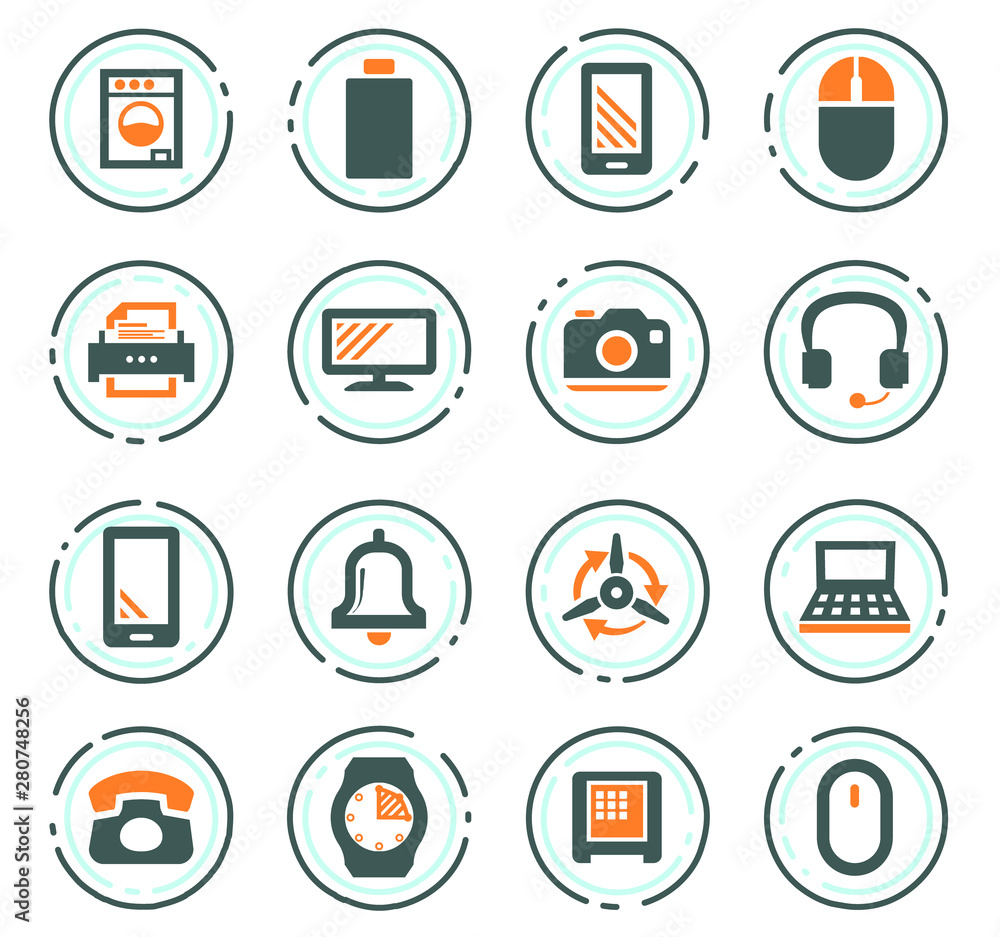Home appliances icons set Home appliances icons set