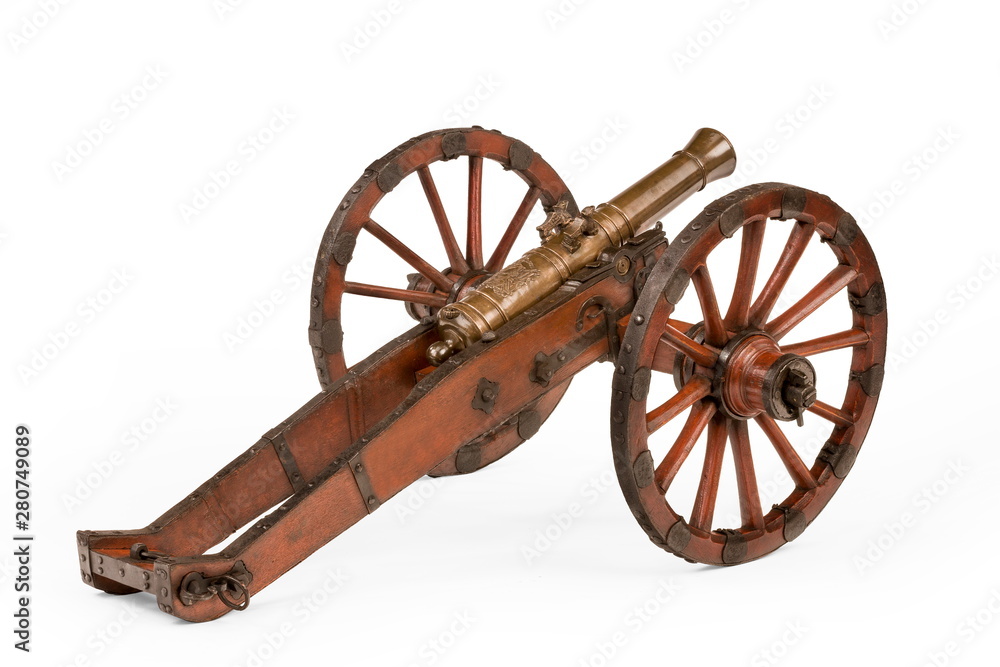 Fototapeta Horse drawn cannon on a carriage