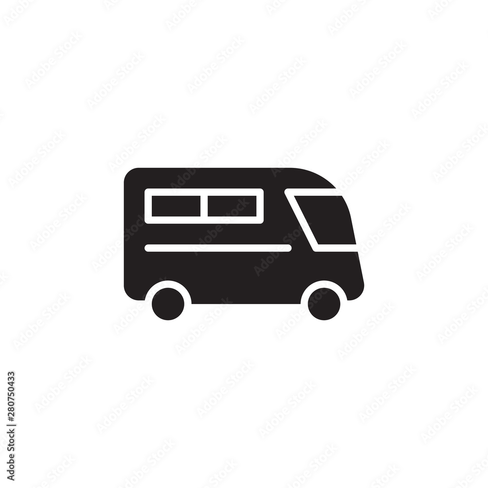 flat glyph bus icon symbol sign, logo template, vector, eps 10