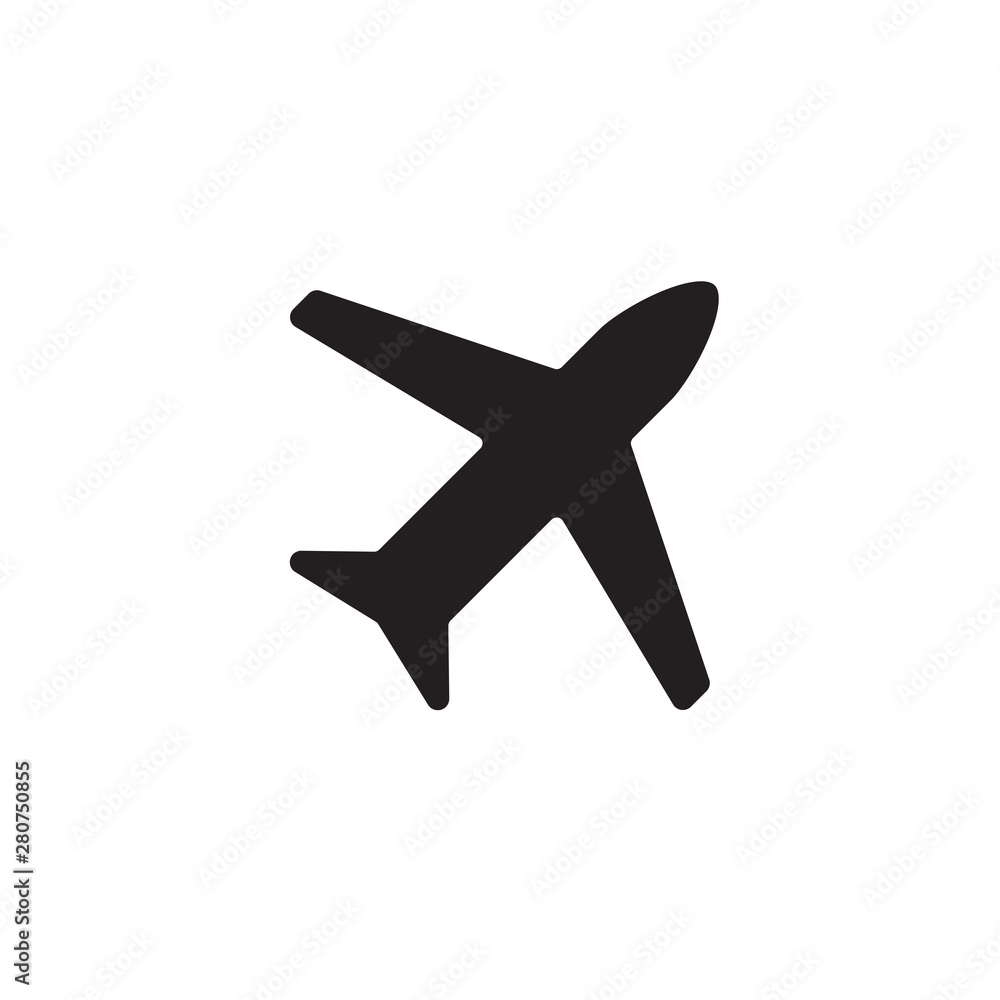 Obraz premium flat transportation plane glyph icon symbol sign, logo template, vector, eps 10