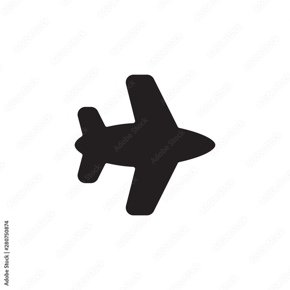 Obraz premium flat transportation plane glyph icon symbol sign, logo template, vector, eps 10
