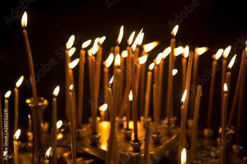 Burning church candles
