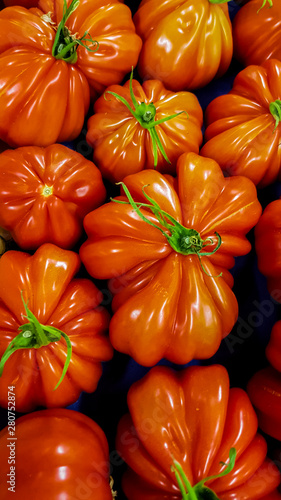 Closeup of the heirloom tomatoes photo