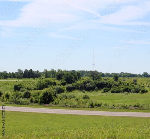 A beautiful view of the green landscape on a sunny day.