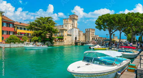 The picturesque town of Sirmione on Lake Garda. Province of Brescia, Lombardia, Italy. photo