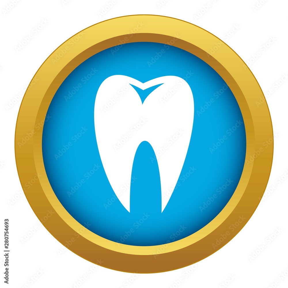 Tooth icon blue vector isolated on white background for any design