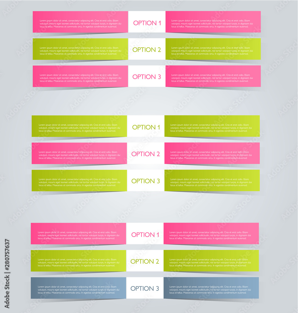 Business infographics template for presentation, education, web design, banners, brochures, flyers. Pink and green tabs. Vector illustration. Business infographics template for presentation, education, web design, banners, brochures, flyers. Pink and green tabs. Vector illustration.
