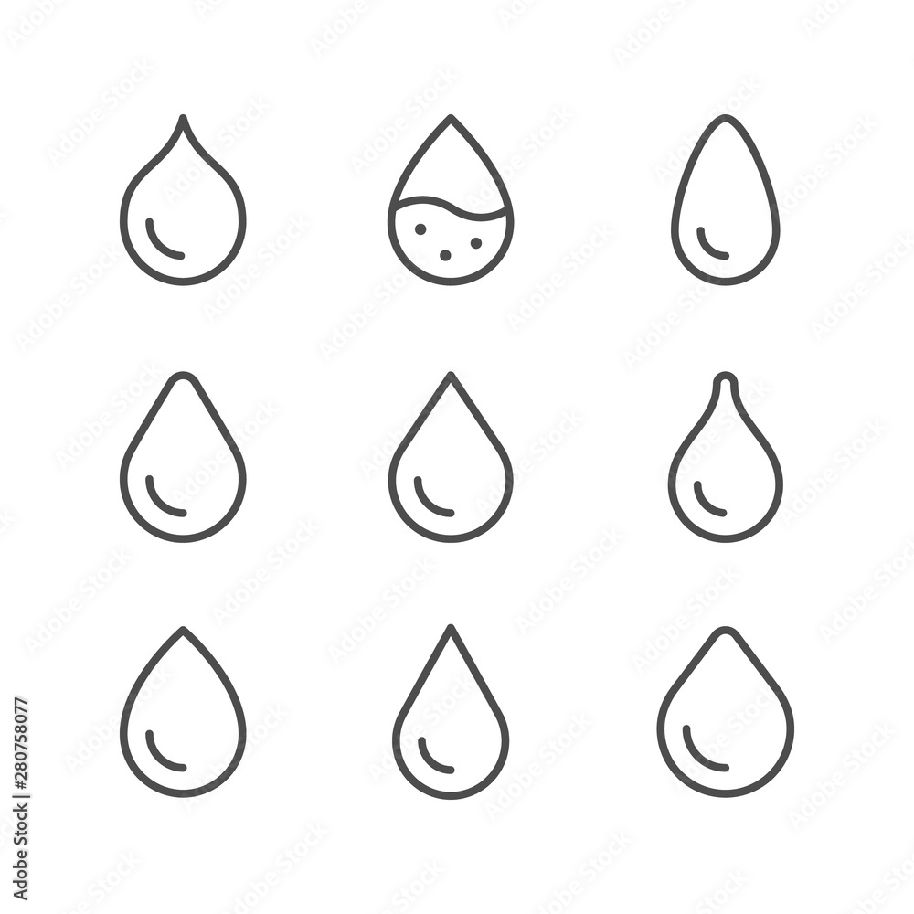 Water drop line outline icon Water drop line outline icon