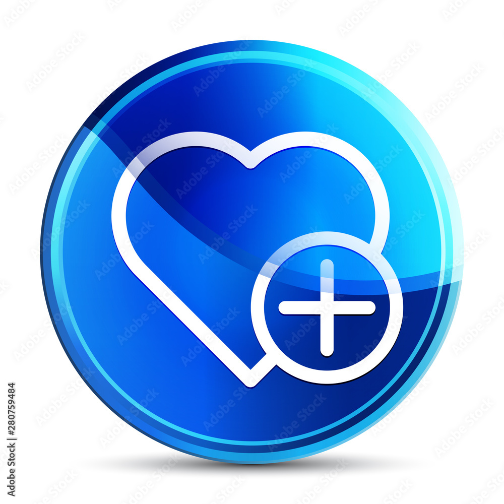 Add favorite heart icon glassy vibrant sky blue round button illustration Add favorite heart icon glassy vibrant sky blue round button illustration