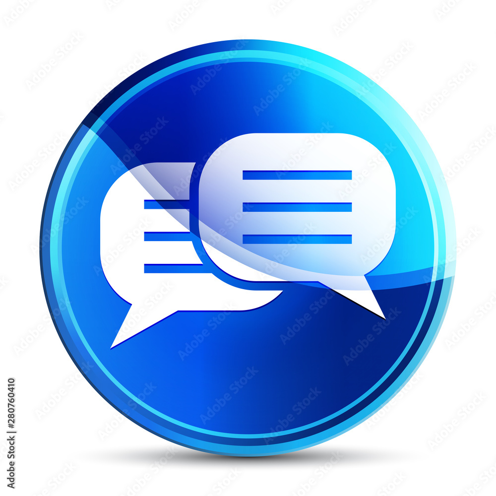 Conversation icon glassy vibrant sky blue round button illustration Conversation icon glassy vibrant sky blue round button illustration