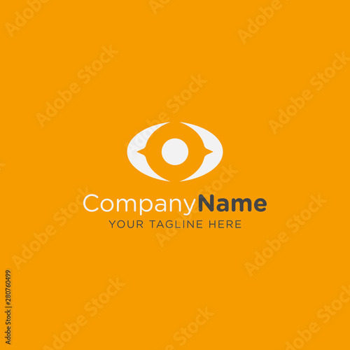 Yellow eye logo editable vector for optik or eyecare company or other business