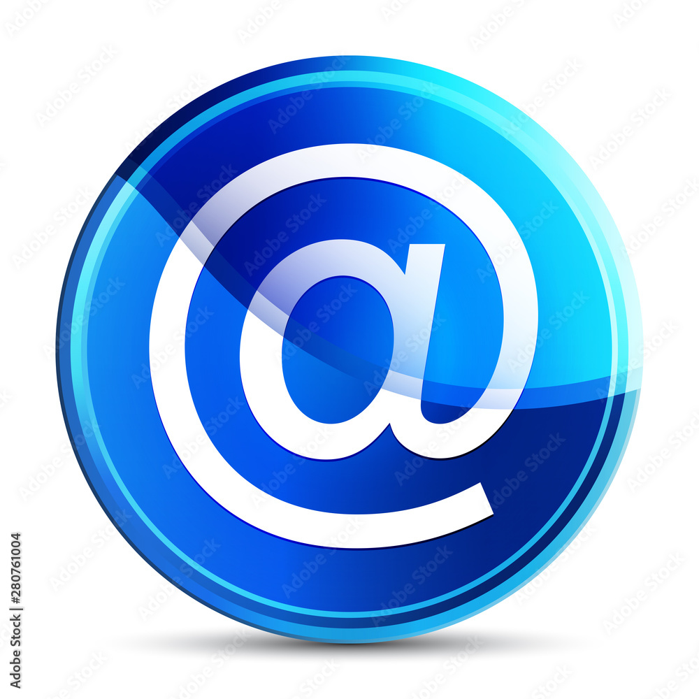 Email address icon glassy vibrant sky blue round button illustration Email address icon glassy vibrant sky blue round button illustration