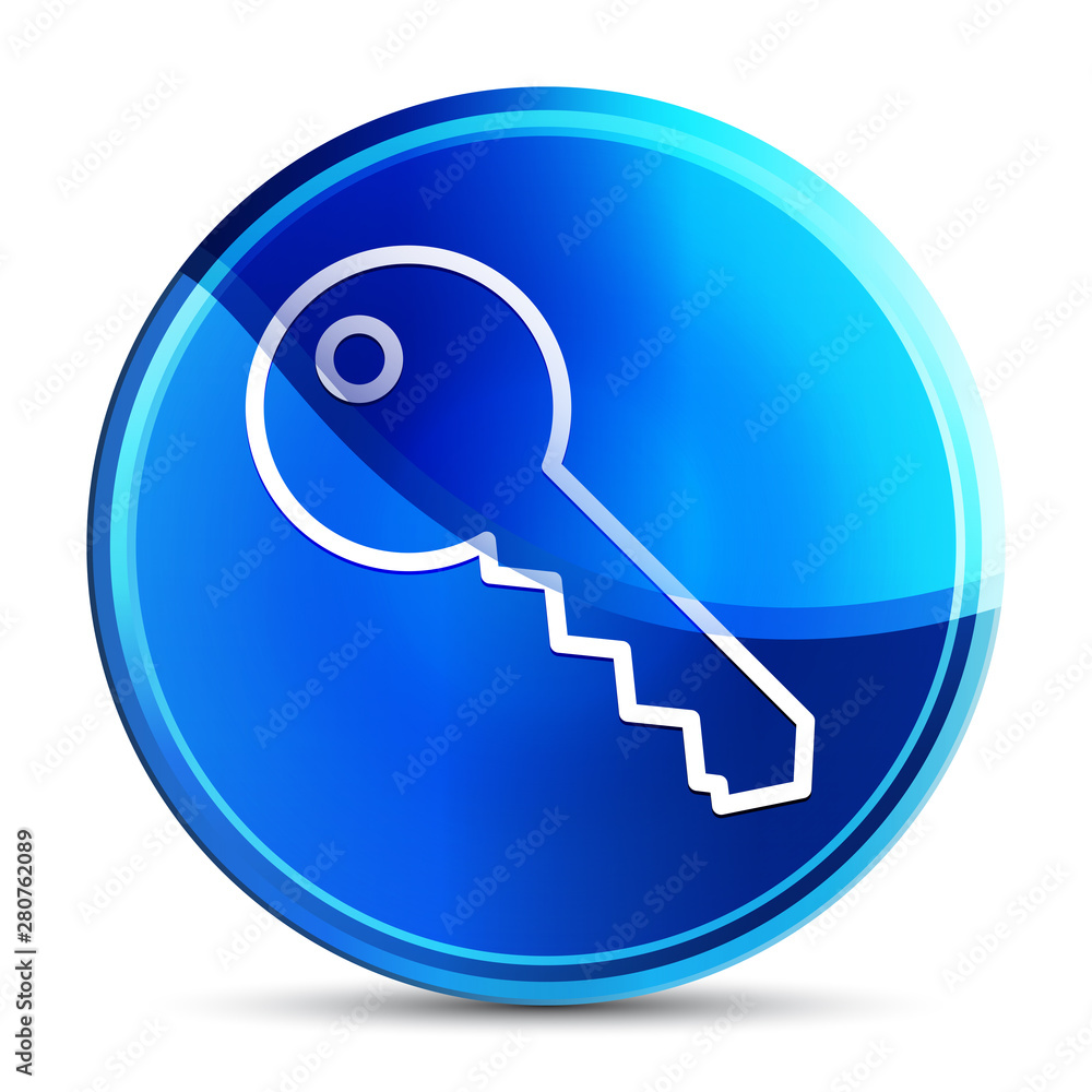 Key icon glassy vibrant sky blue round button illustration Key icon glassy vibrant sky blue round button illustration