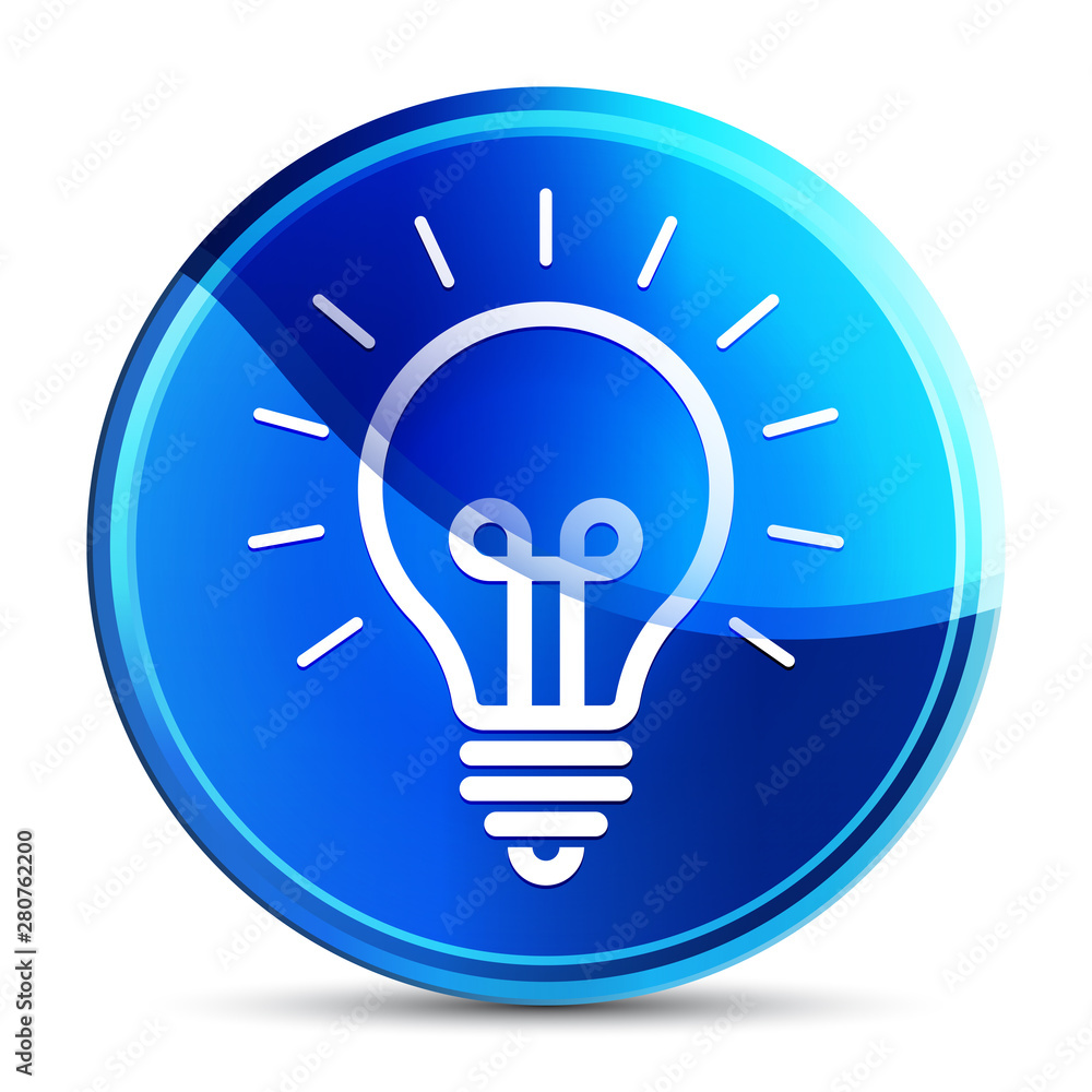 Lightbulb icon glassy vibrant sky blue round button illustration Lightbulb icon glassy vibrant sky blue round button illustration