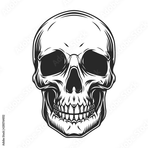 Vintage human skull concept