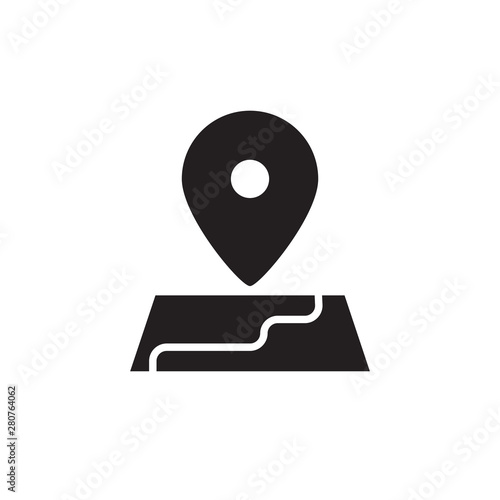 flat glyph gps, navigation, map marker, pointer location icon symbol sign, logo template, vector, eps 10