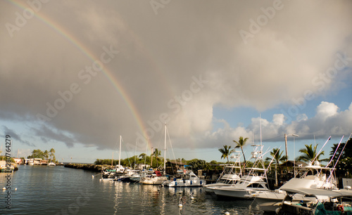 Rainbow in Kona harbor in Hawaii © buttbongo