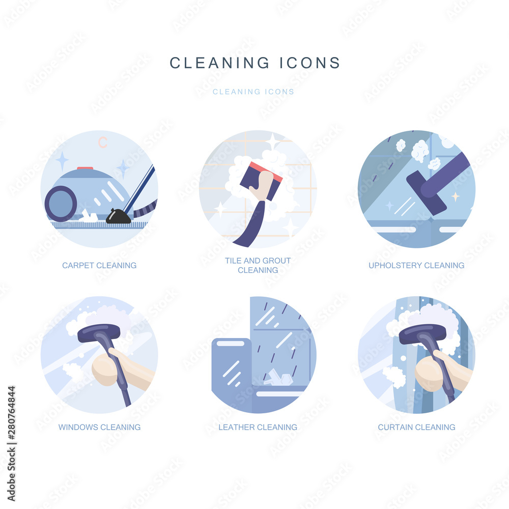 Creative vector set of cleaning service icons.