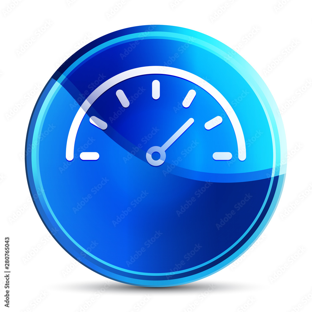 Speedometer gauge icon glassy vibrant sky blue round button illustration Speedometer gauge icon glassy vibrant sky blue round button illustration