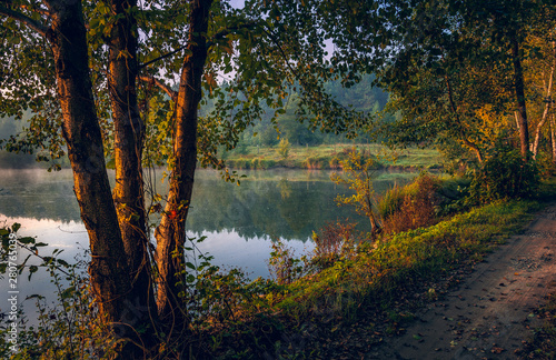 Sunrise on river