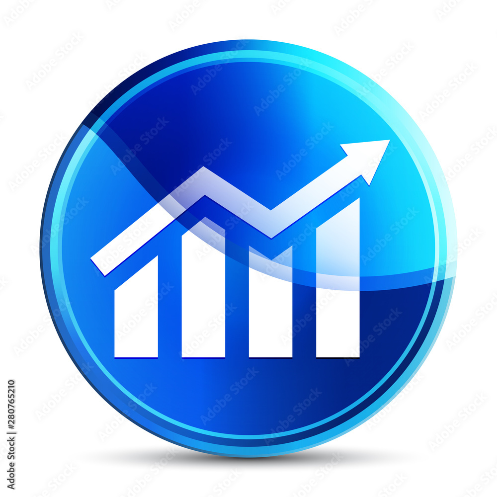 Statistics icon glassy vibrant sky blue round button illustration Statistics icon glassy vibrant sky blue round button illustration