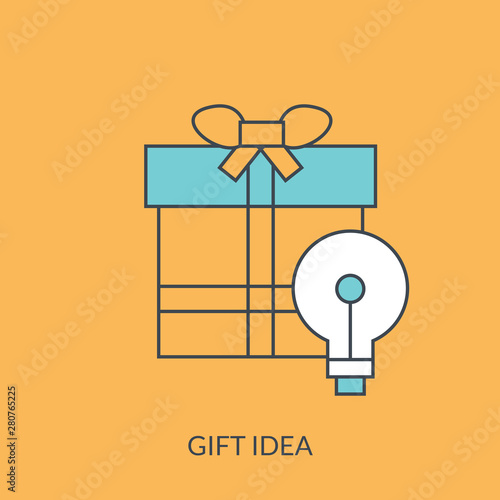 Prize give away, surprising gift, emotional present, fun experience, gift idea concept, line icon