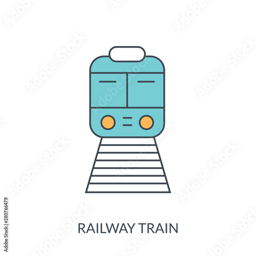 Train / railroad / subway flat icon for transportation apps and websites