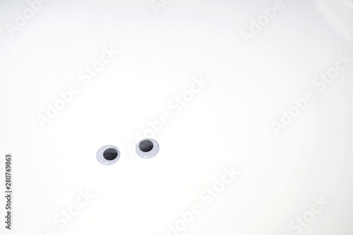 Two google eyes sticker isolated mock up