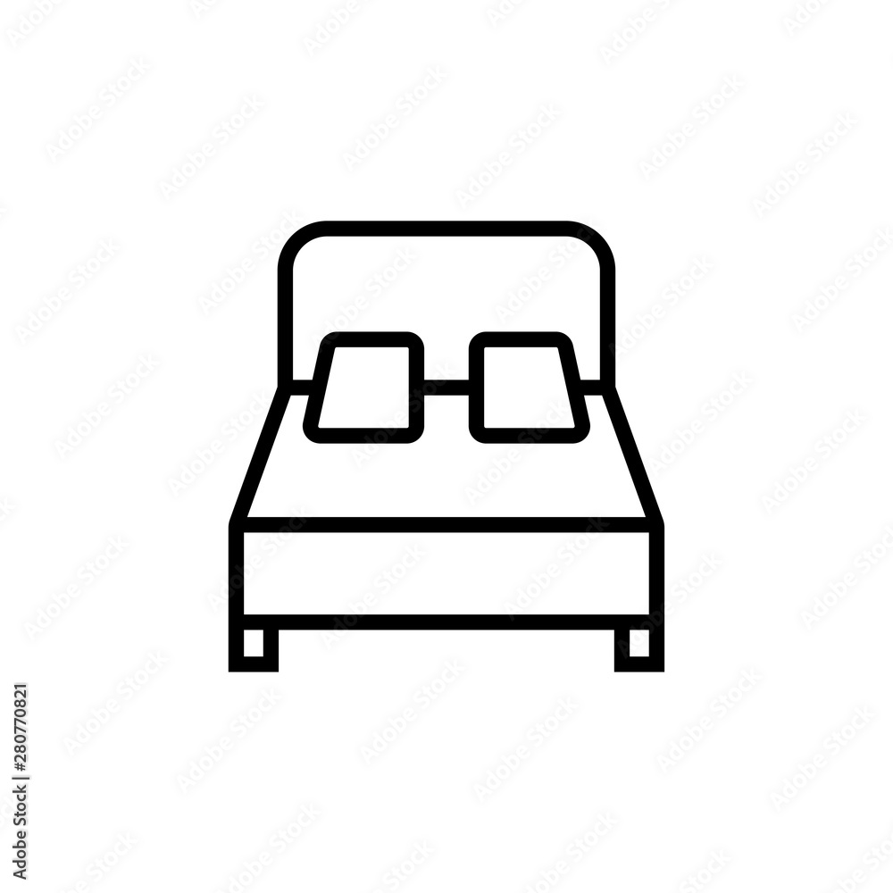 Bed outline icon illustration isolated vector sign symbol Bed outline icon illustration isolated vector sign symbol