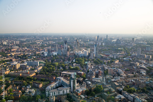 London  UK.  South of London residential aria view from the 69 floor