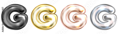 Golden foil balloon, inflated alphabet symbol G