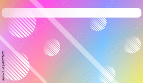 Blur Pastel ColorGradient Background with Line, Circle. For Screen Cell Phone. Vector Illustration.
