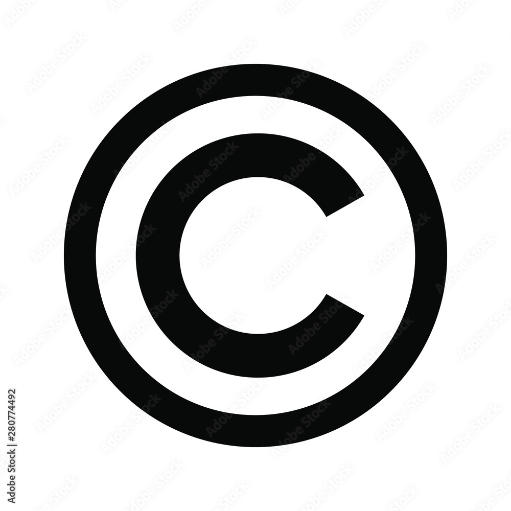 Copyright symbol isolated. Black symbol for your design Copyright symbol isolated. Black symbol for your design