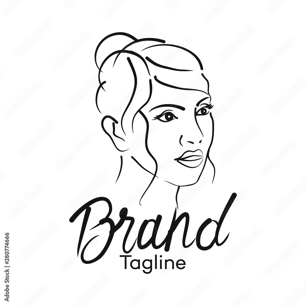 Modern beautiful woman logo. Vector illustration. Modern beautiful woman logo. Vector illustration.