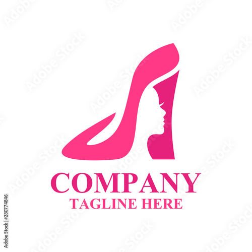 Modern shoes and beauty logo.Vector illustration.