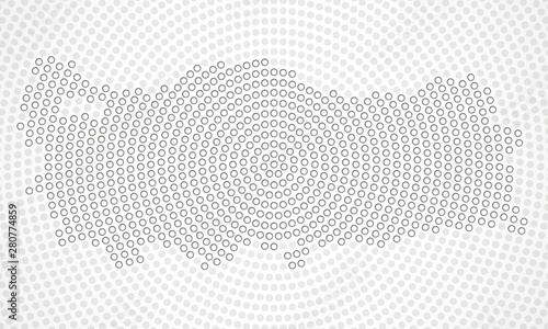 Abstract Turkey map of radial dots, halftone concept