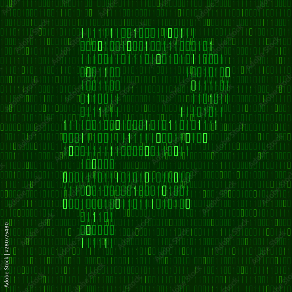 Abstract sign ruble of binary code, logo Abstract sign ruble of binary code, logo