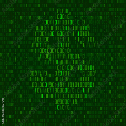 Abstract sign dollar of binary code, logo