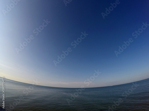 wide angle shot of beach