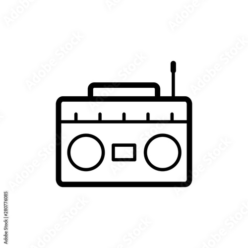 radio tape record icon vector template design