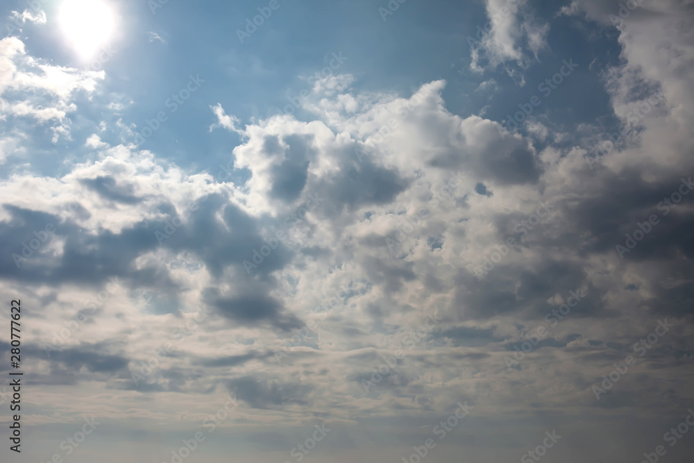 Dramatic sky with dark clouds at sunset. Dramatic sky with dark clouds at sunset.